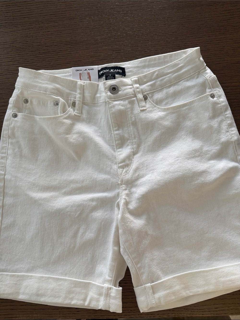 DKNY White High-Waist Women’s Shorts